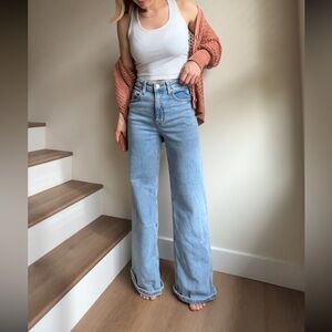 Light wash flare jeans